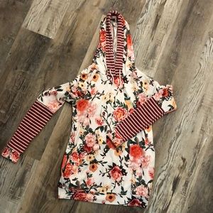 Reborn J Brand Floral/Striped Hoodie